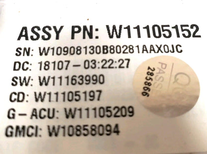 OEM Replacement for Kenmore Washer Control Board W11105152