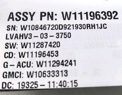 OEM Replacement for Whirlpool Washer Control Board W11196392