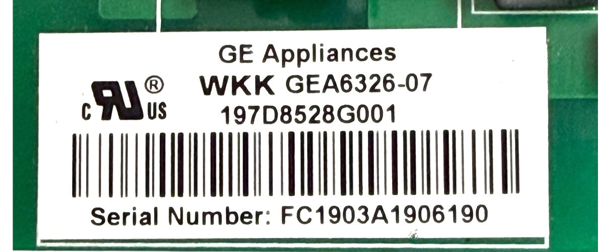 OEM Replacement for GE Fridge Control Board 197D8528G001