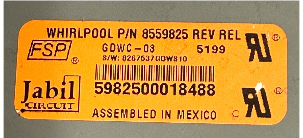 OEM Replacement for Whirlpool Dishwasher Control 8559825