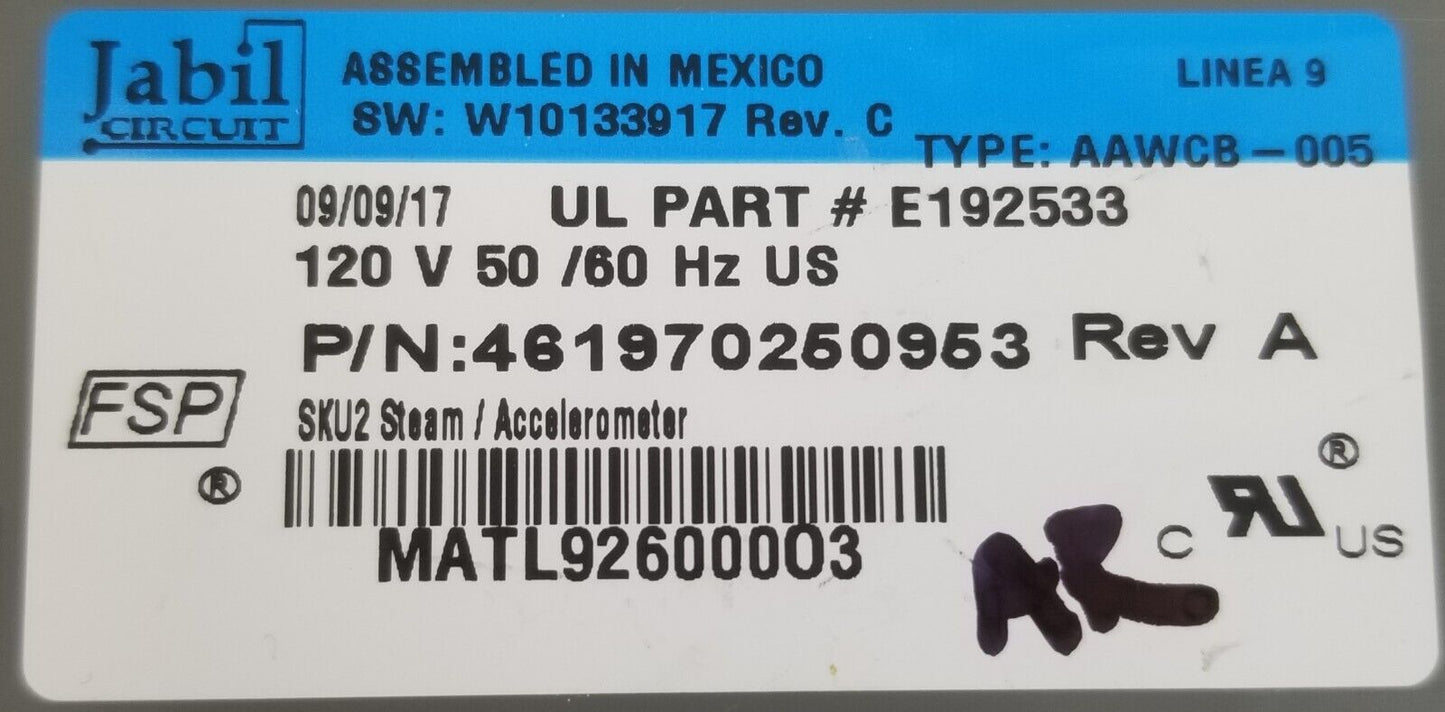 OEM Replacement for Whirlpool Washer Control 461970250953