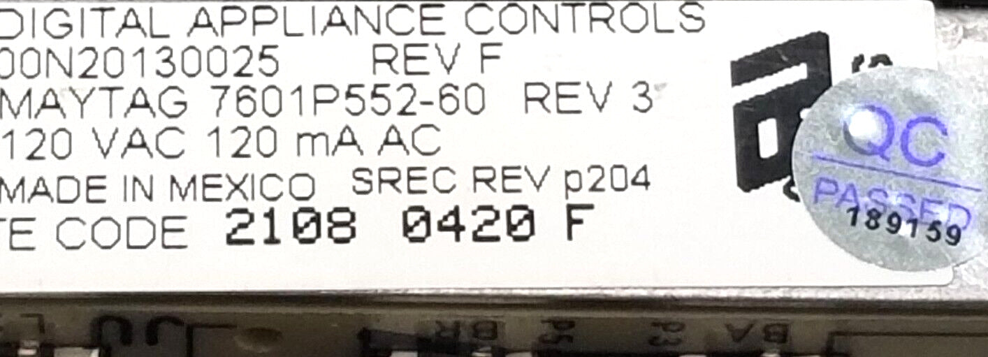 OEM Replacement for Whirlpool Range Control 7601P552-60