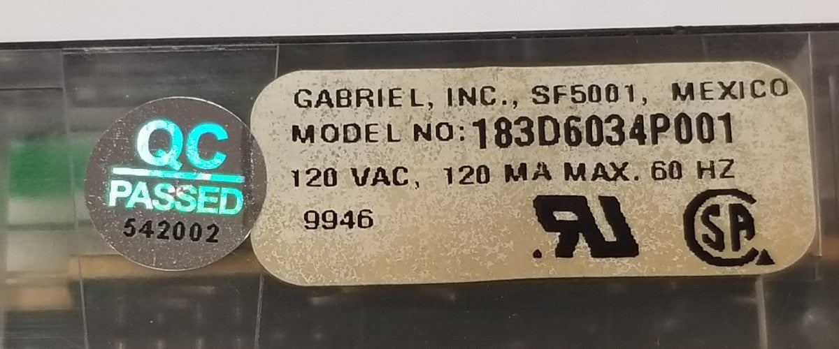 OEM Replacement for GE Range Oven Control 183D6034P001