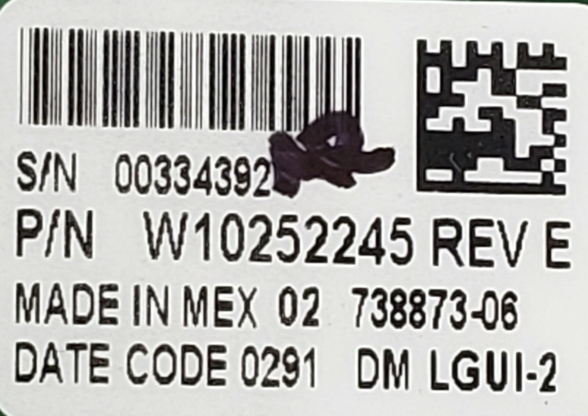 Replacement for Whirlpool Dryer Control W10252245