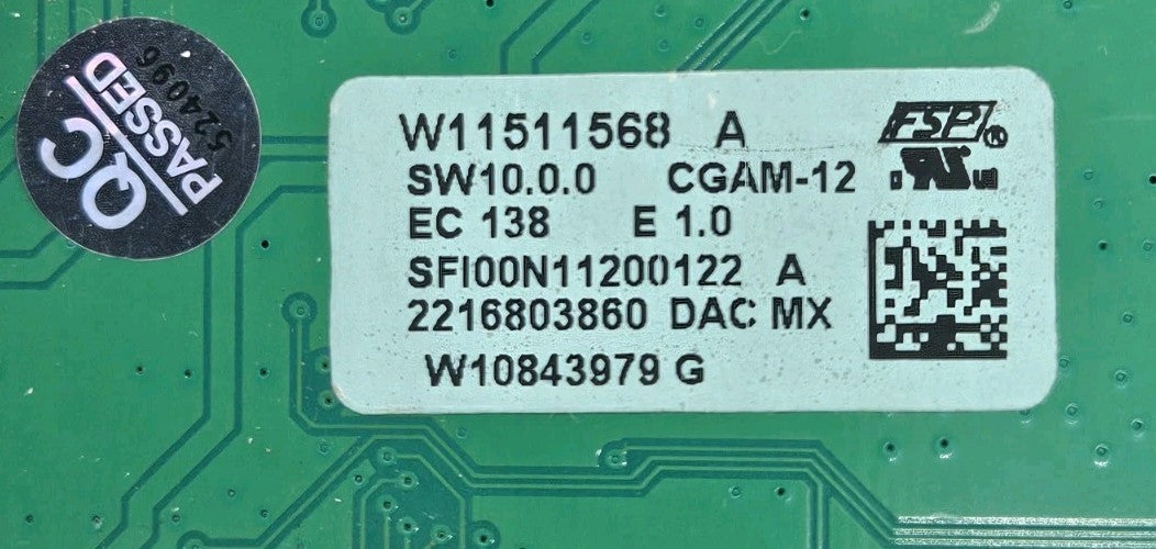 OEM Replacement for Whirlpool Oven Control Board W11511568