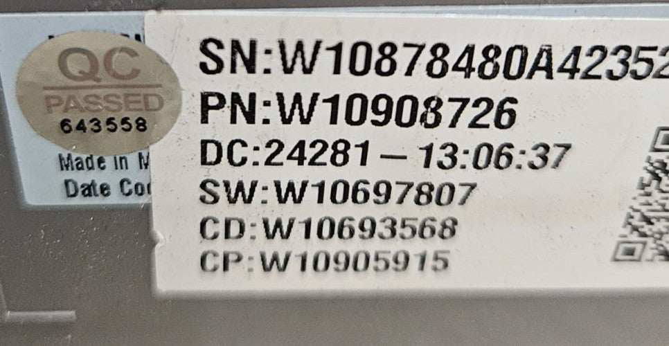 OEM Replacement for Whirlpool Washer Control W10908726