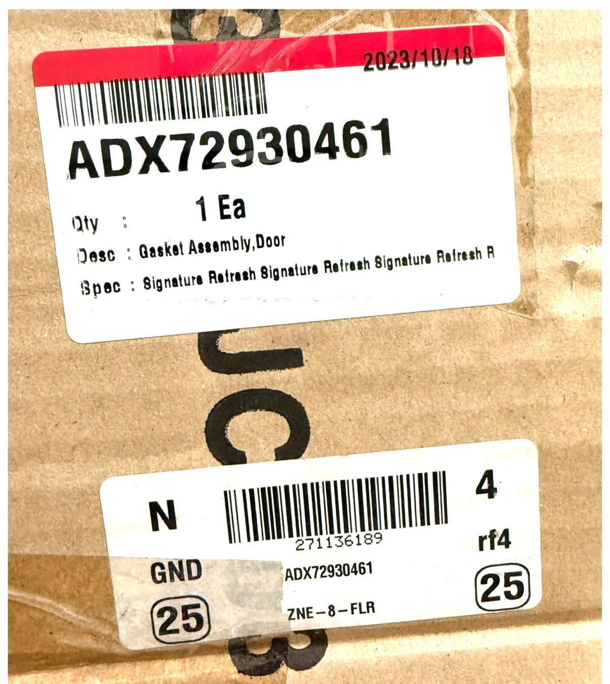 New Replacement for LG zer Door Gasket Seal ADX72930461