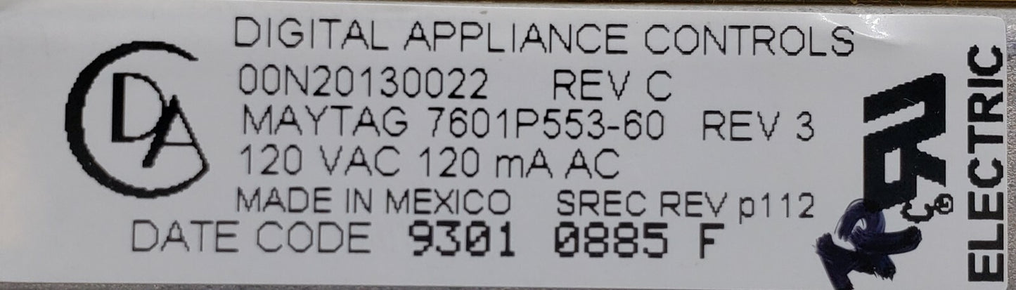 OEM Replacement for Maytag Range Control Board 7601P553-60