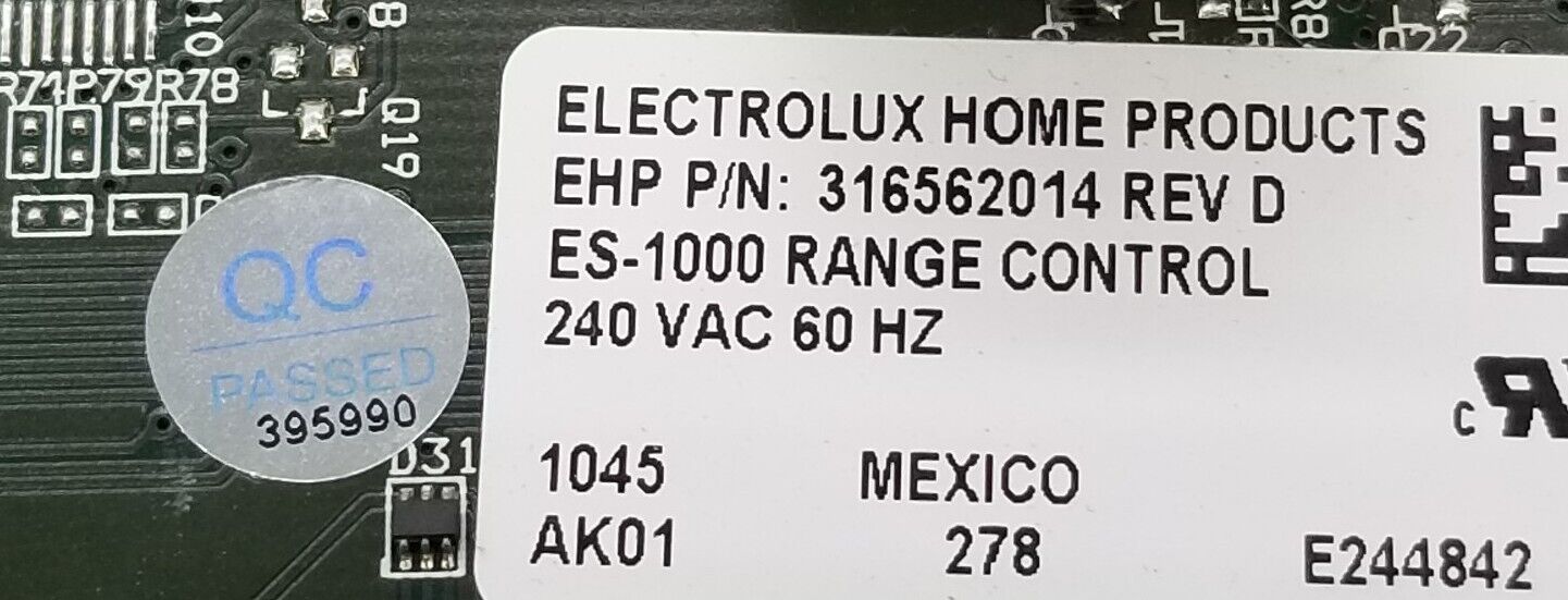 OEM Replacement for Frigidaire Range Control 316562014