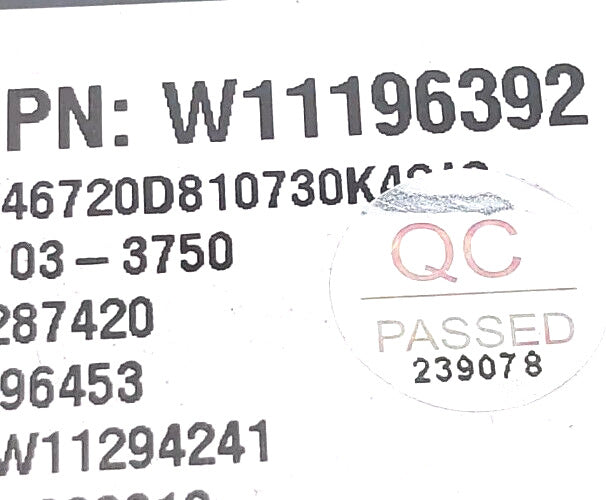 OEM Replacement for Maytag Washer Control  W11196392    ~ ~