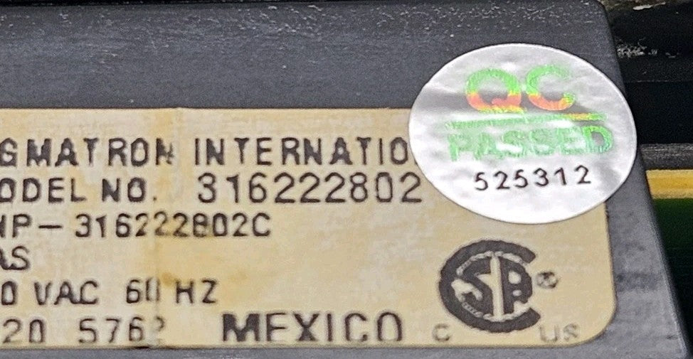 OEM Replacement for Frigidaire Fridge Control 316222802