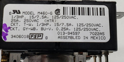 Genuine OEM Replacement for Whirlpool Dryer Timer 3406018   ~   ~