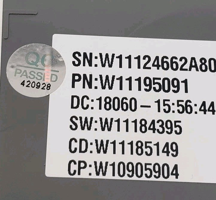 OEM Replacement for Whirlpool Washer Control W11195091