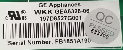 Genuine OEM Replacement for GE Refrigerator Control 197D8527G001