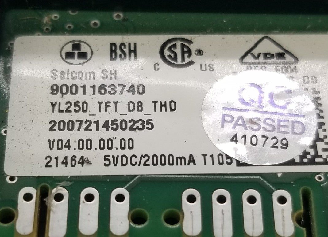 OEM Replacement for Bosch Range Touch Screen Control 9001163740