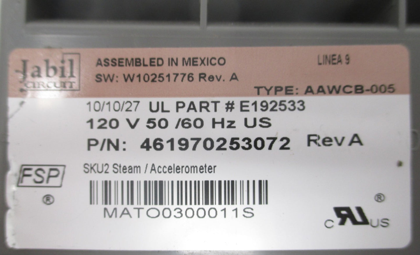 OEM Replacement for Whirlpool Washer Control 461970253072