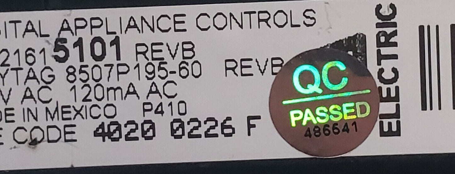 Genuine OEM Replacement for GE Range Control 8507P195-60