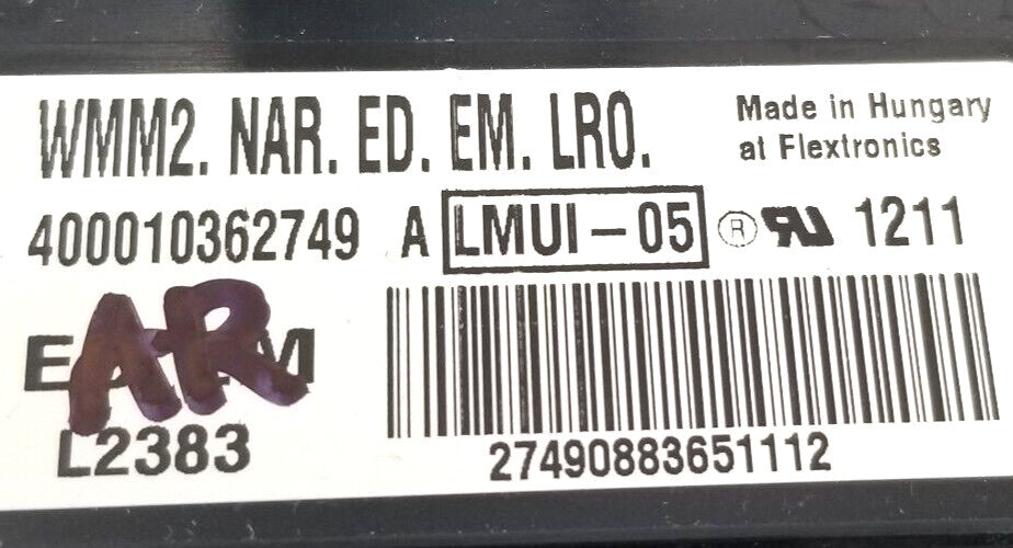 OEM Replacement for Kenmore Washer Control 400010362749   ~   ~