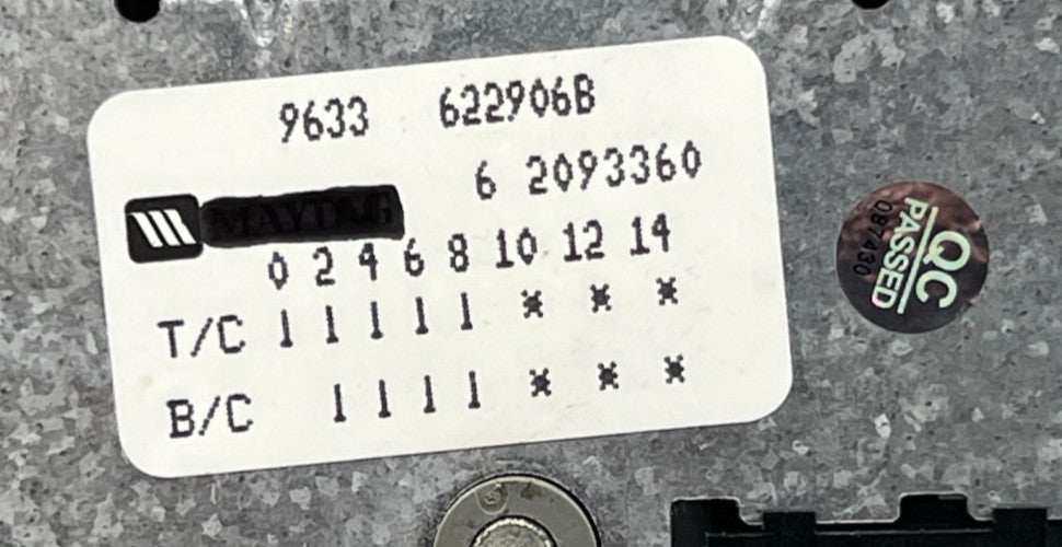 OEM Replacement for Maytag Washer Timer 62093360