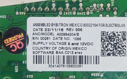 OEM Replacement for Electrolux Interface Panel A00994204E