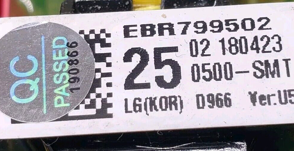 OEM Replacement for LG Washer Control Board EBR79950225