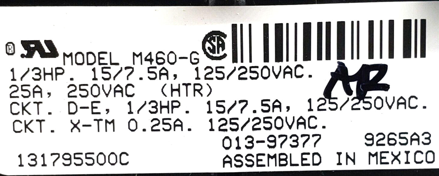 OEM Replacement for Frigidaire Dryer Timer 131795500C