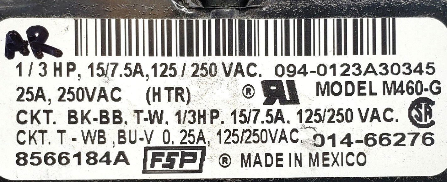 OEM Replacement for Whirlpool Dryer Timer 8566184A