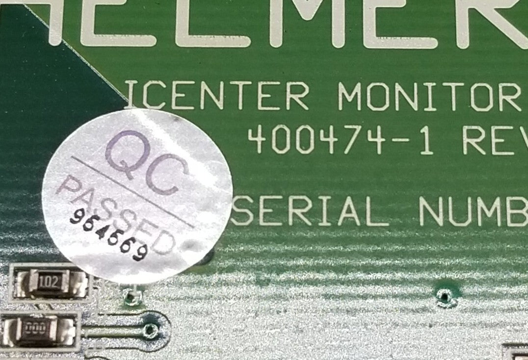 Helmer Icenter Monitor Display Board  400474-1