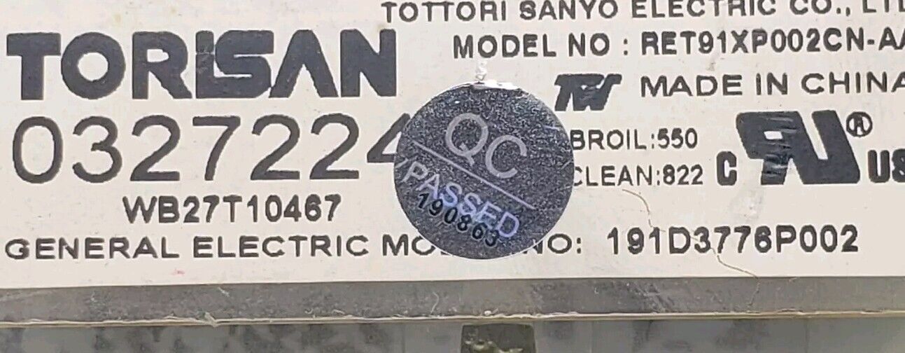 OEM Replacement for GE Oven Control 191D3776P002 WB27T10467