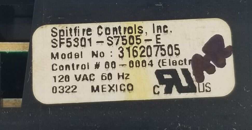 Genuine OEM Replacement for Frigidaire Oven Control 316207505