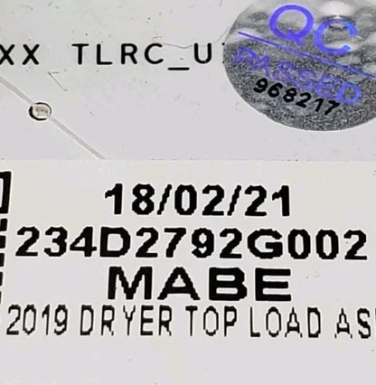 OEM Replacement for GE Dryer Control 234D2792G002 WE22X32178