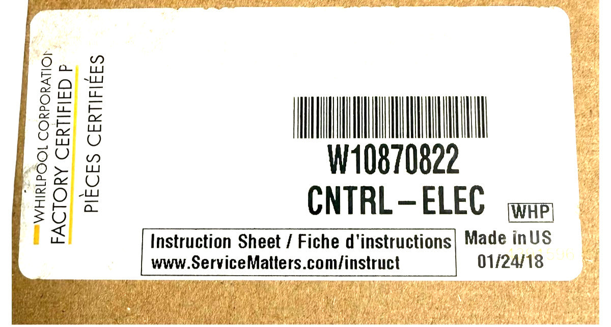 New Replacement for Whirlpool Fridge Electronic Control W10870822