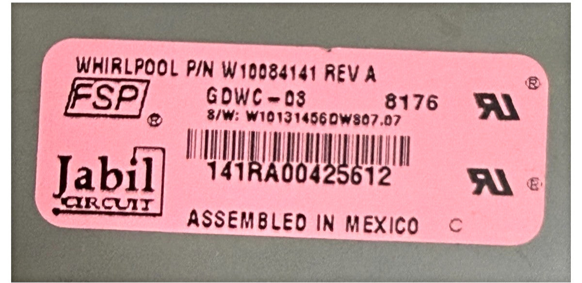 OEM Replacement for Whirlpool Dishwasher Control W10084141