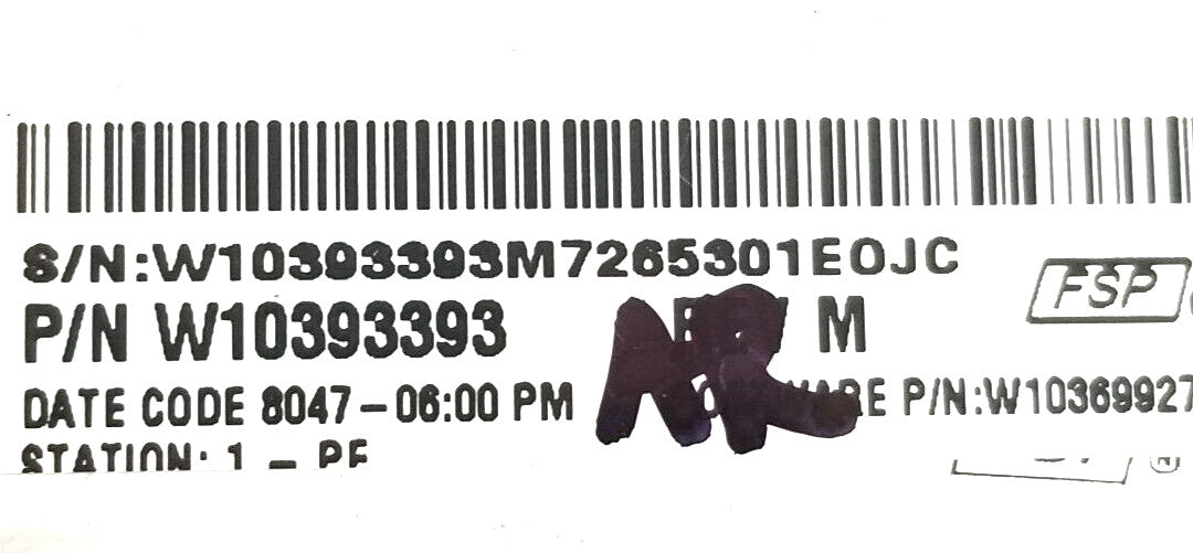 Genuine OEM Replacement for Whirlpool Washer Control W10393393