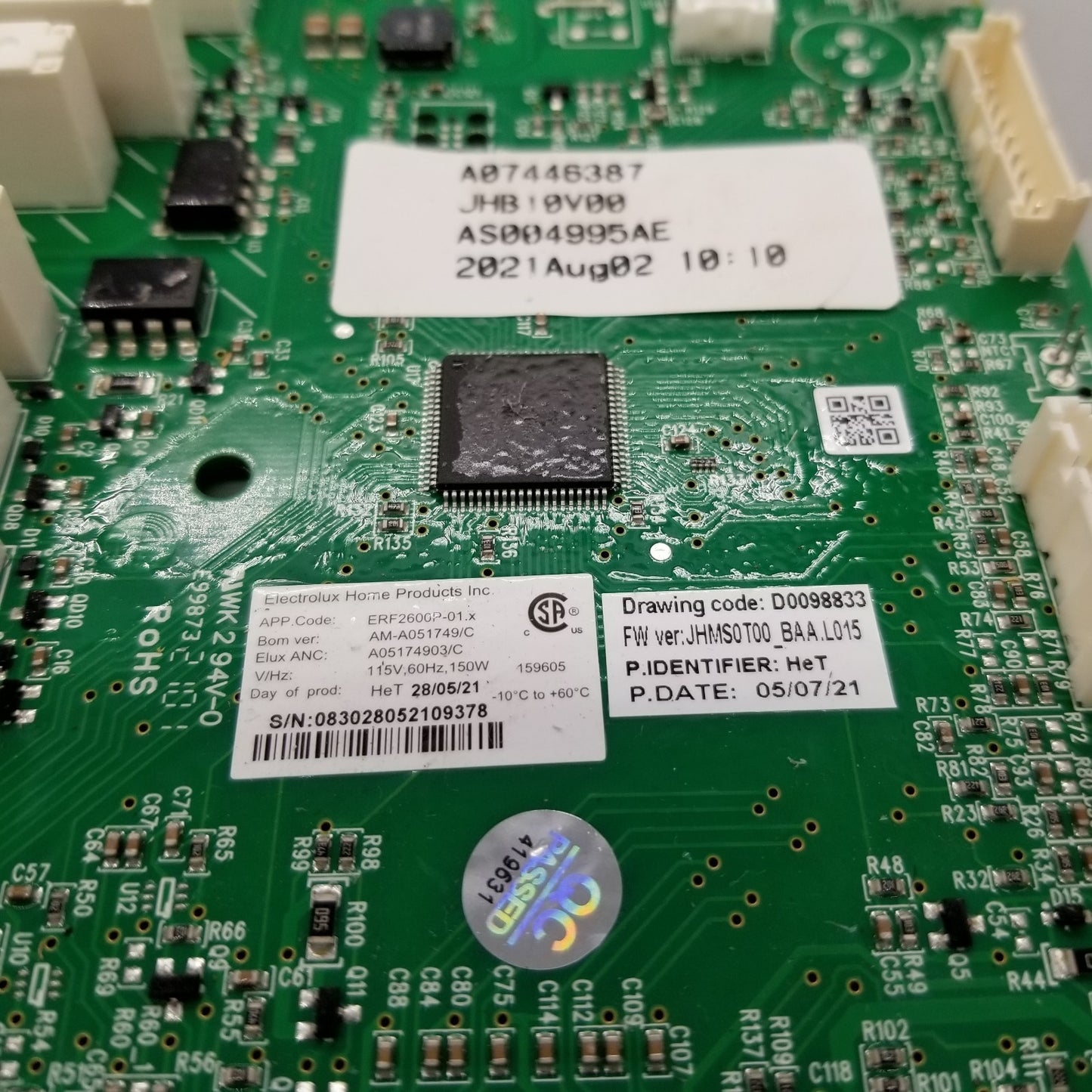 OEM Replacement for Frigidaire Fridge Control Board A07446387