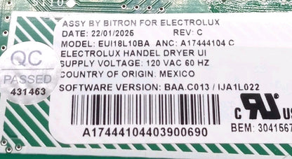 New OEM Replacement for Frigidaire Dryer User Interface A17444104
