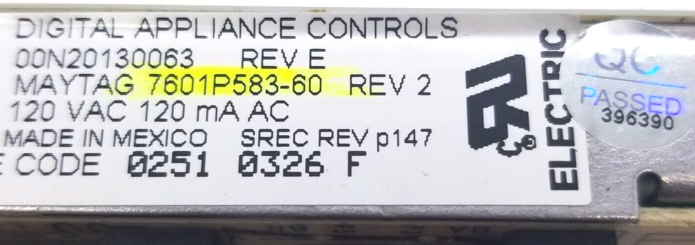 OEM Replacement for Maytag Oven Control  7601P583-60    ~ ~