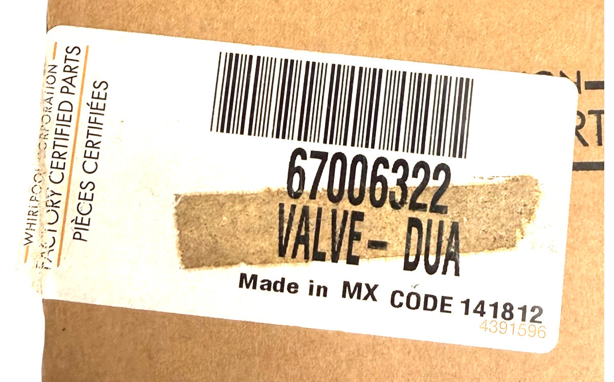 New Replacement for Whirlpool Fridge Inlet Valve 67006322