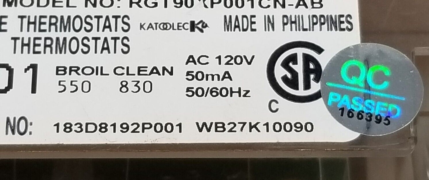 OEM Replacement for GE Range Control WB27K10090