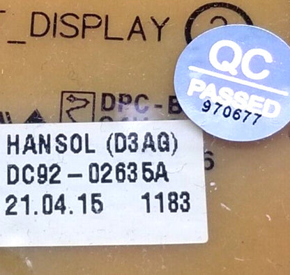 OEM Replacement for Samsung Washer Control DC92-02635A