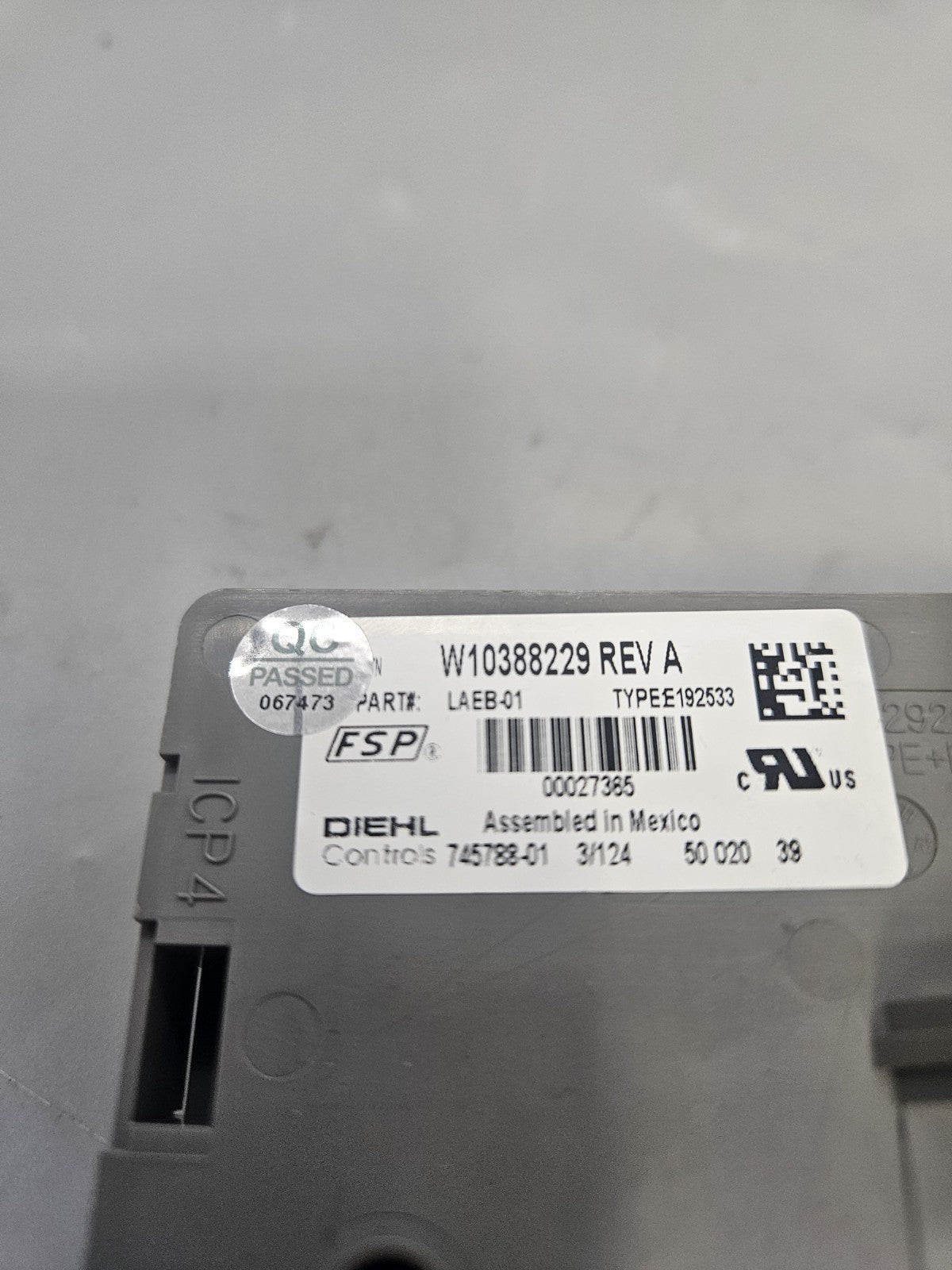 OEM Replacement for Whirlpool Washer Control W10388229